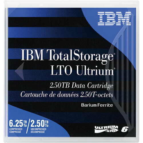 LTO Ultrium6 データカートリッジ 2.5TB/6.25TB 1巻 00V7590 IBM#