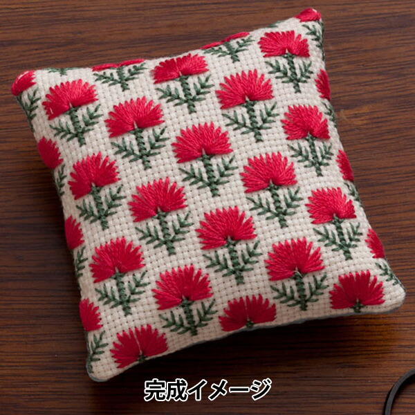 楽天市場】戸塚刺しゅう 地刺しキット 赤い小花のピンクッション No
