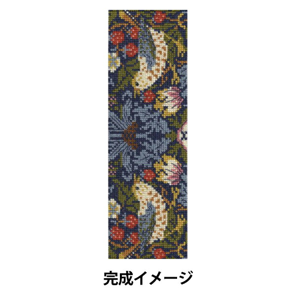 ウィリアムモリス“いちご泥棒”DMCクロスステッチ刺繍枠入り完成品 刺しゅうキットセール】 輸入刺しゅうキット 『William Morris