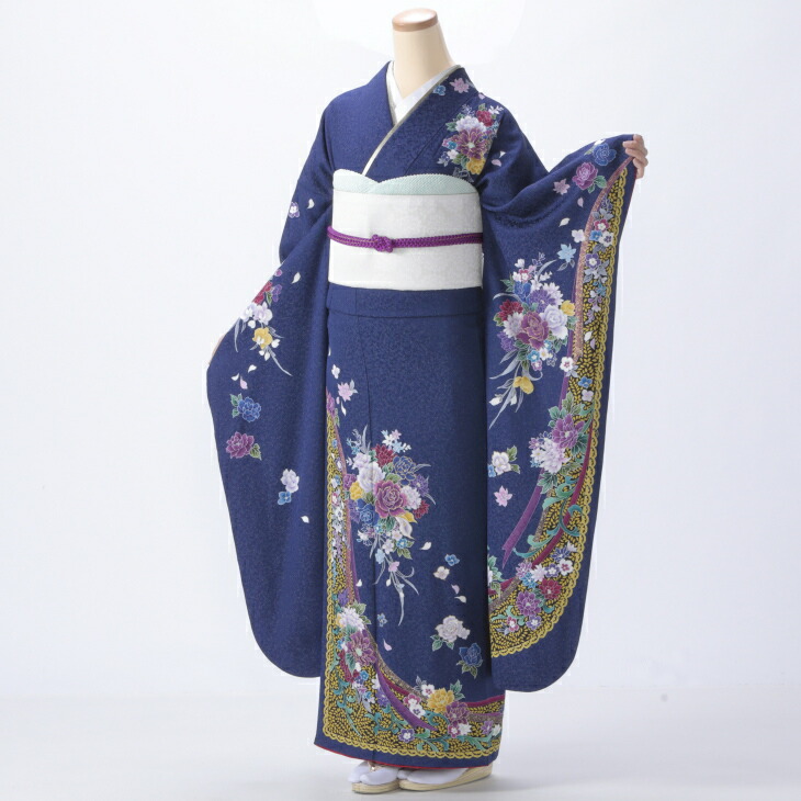 楽天市場】【レンタル】【成人式】振袖 フルセット Mサイズ 青