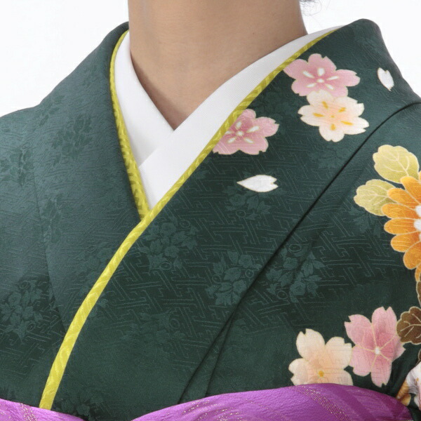 【レンタル】【2月〜11月】振袖フルセットMサイズグリーン系花柄状態:A良品成人式結婚式卒業式結納リユースレンタル着物96689