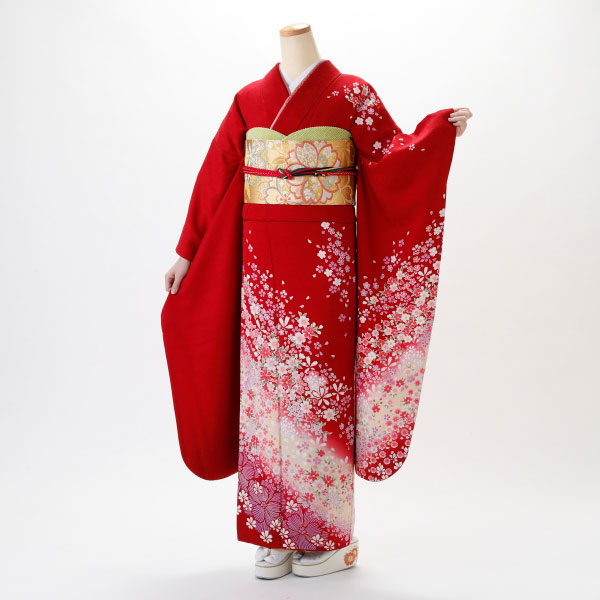 21年レディースファッション福袋 赤 ワイン系 フルセット レンタル 2月 11月 振袖 花柄 レンタル着物 振袖セット 卒業式 結婚式 成人式 良品 状態 A リユース Mサイズ 着物セット Williamsav Com