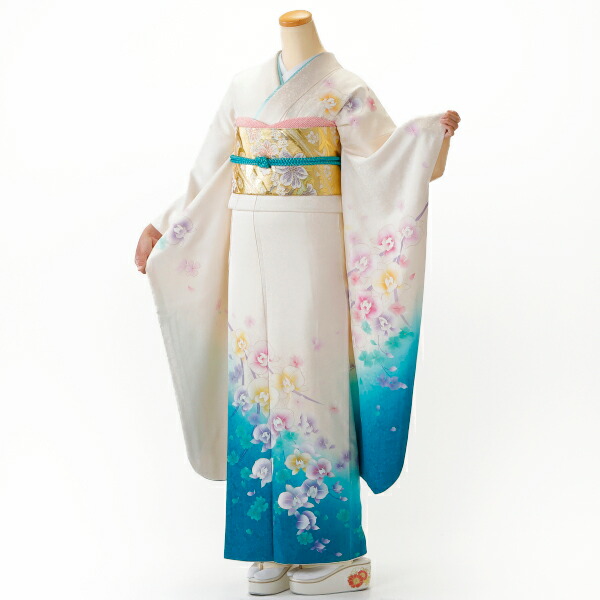 スーパーセール 9月4日スタート 中古 お買い上げ商品 成人式 振袖 フルセット 美品 白 グレー系 花柄 Mサイズ リユース 状態 A 販売 良品 結婚式 卒業式 結納 Sgcc Bm