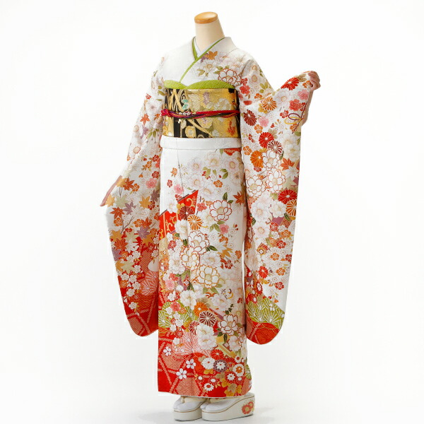 レンタル 成人式 振袖 フルセット 白 グレー系 古典柄 Mサイズ 結婚式 卒業式 結納 レンタル着物 Painfreepainrelief Com