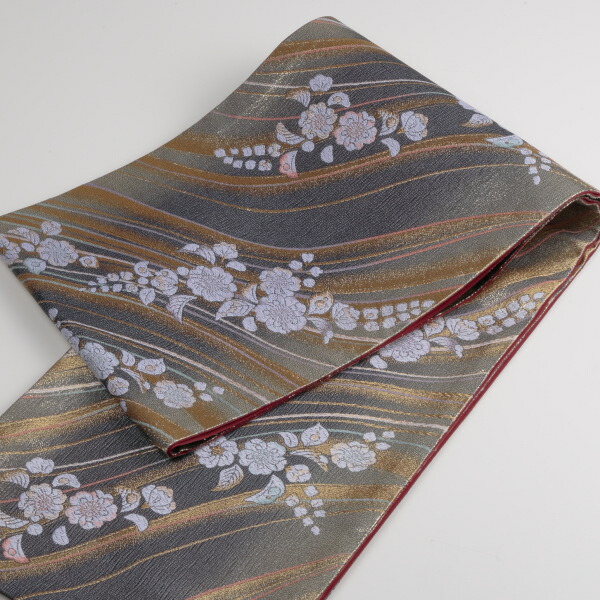 中古 お買い上げ 辻が花 振袖 リユース Lサイズ 成人式 白 グレー系 状態 A フルセット