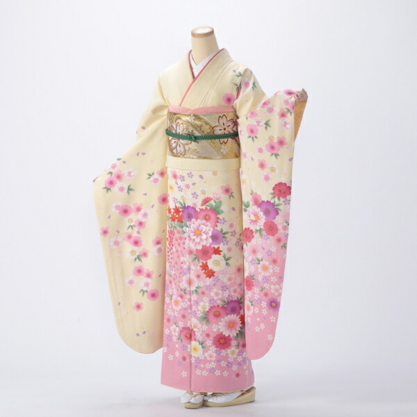 楽天市場】【中古】【お買い上げ】振袖 フルセット Mサイズ 花柄 ...