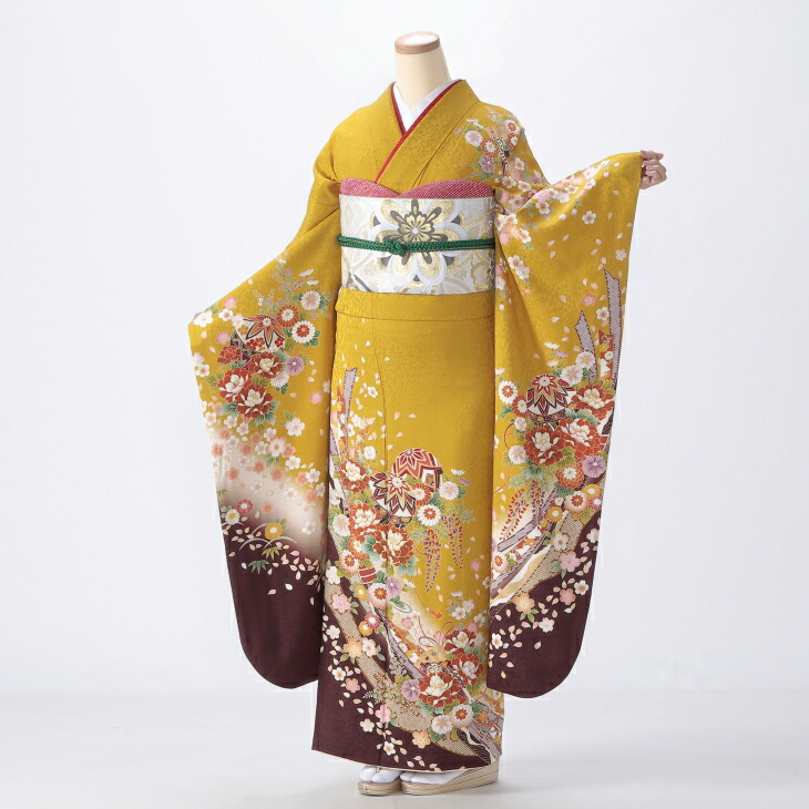 楽天市場】仕立て付き 正絹 振袖 フルセット32点 f-006 青緑