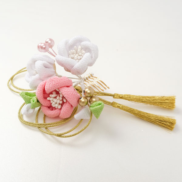 髪飾り つまみ細工 ヘアアクセ お花2点セット 白 ピンク タッセル 花ごころ 成人式 和装 振袖 着物 結婚式 ウエディング ママ振袖 ママふり Rvcconst Com