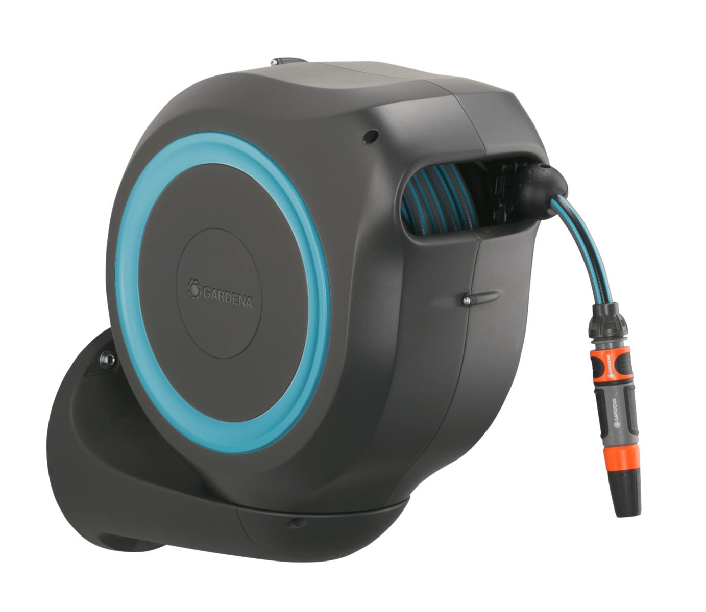 GARDENA(ガルデナ) 壁掛け式 自動巻取りホースボックス RollUp M 20m ブルー ホース リール【360度回転 UV・防霜】【ドイツブランド】散水 園芸 水やり 18610-20