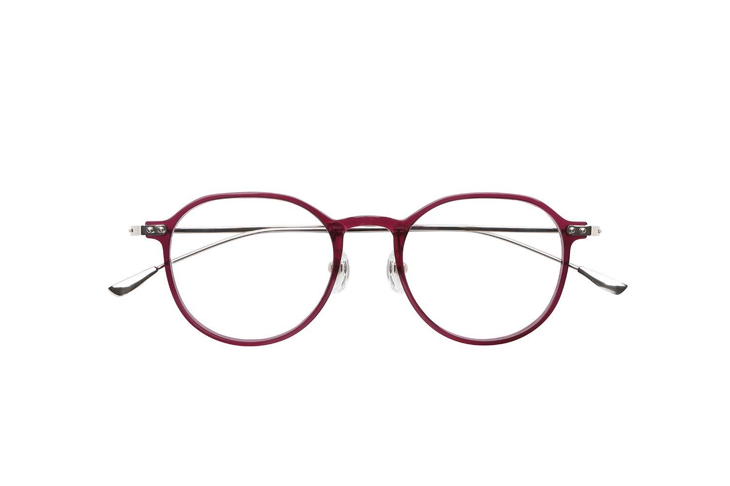 ピントグラス シニア グラス（老眼鏡1本で度数 +0.0D ～ +1.75Dの累進設計) ファッションタイプ パープル