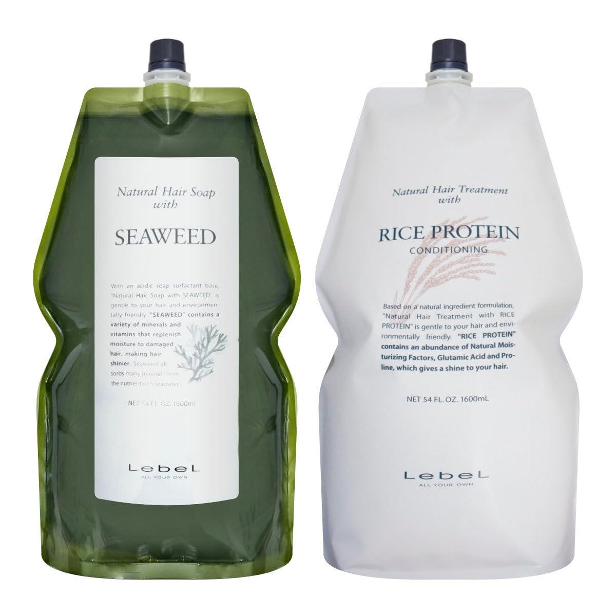 ナチュラルヘアソープ＆トリートメント Lebel ルベル ナチュラル ヘアソープ SW シーウィード 1600ｍｌ ＆ トリート RP ライスプロテイン 1600ml セット