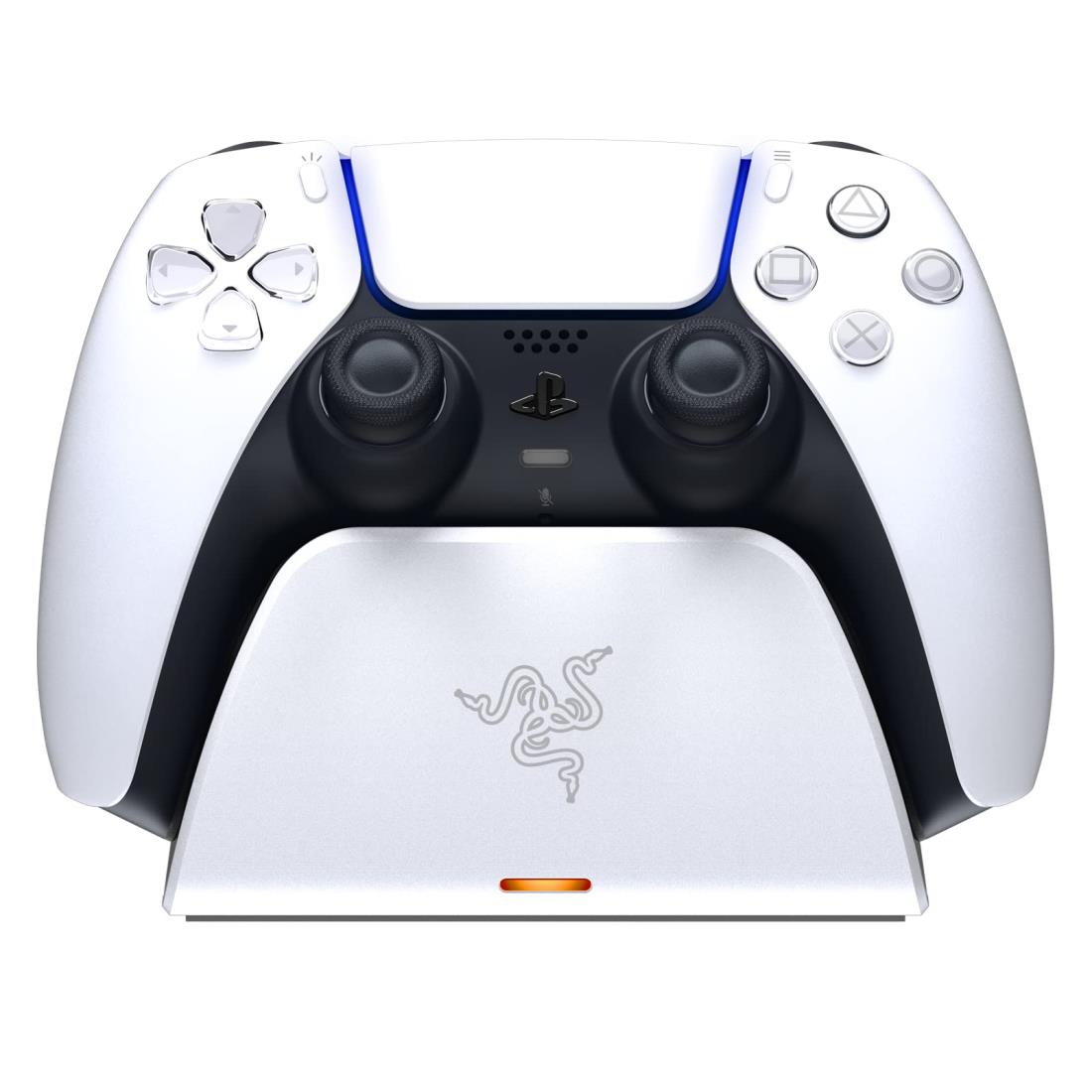 Razer クイック充電スタンド PlayStation 5用 クイックチャージ カーブクレードルデザイン PS5 DualSense ワイヤレスコントロー ラー 片手操作 USB電源 ホワイト (コントロー ラー別売)