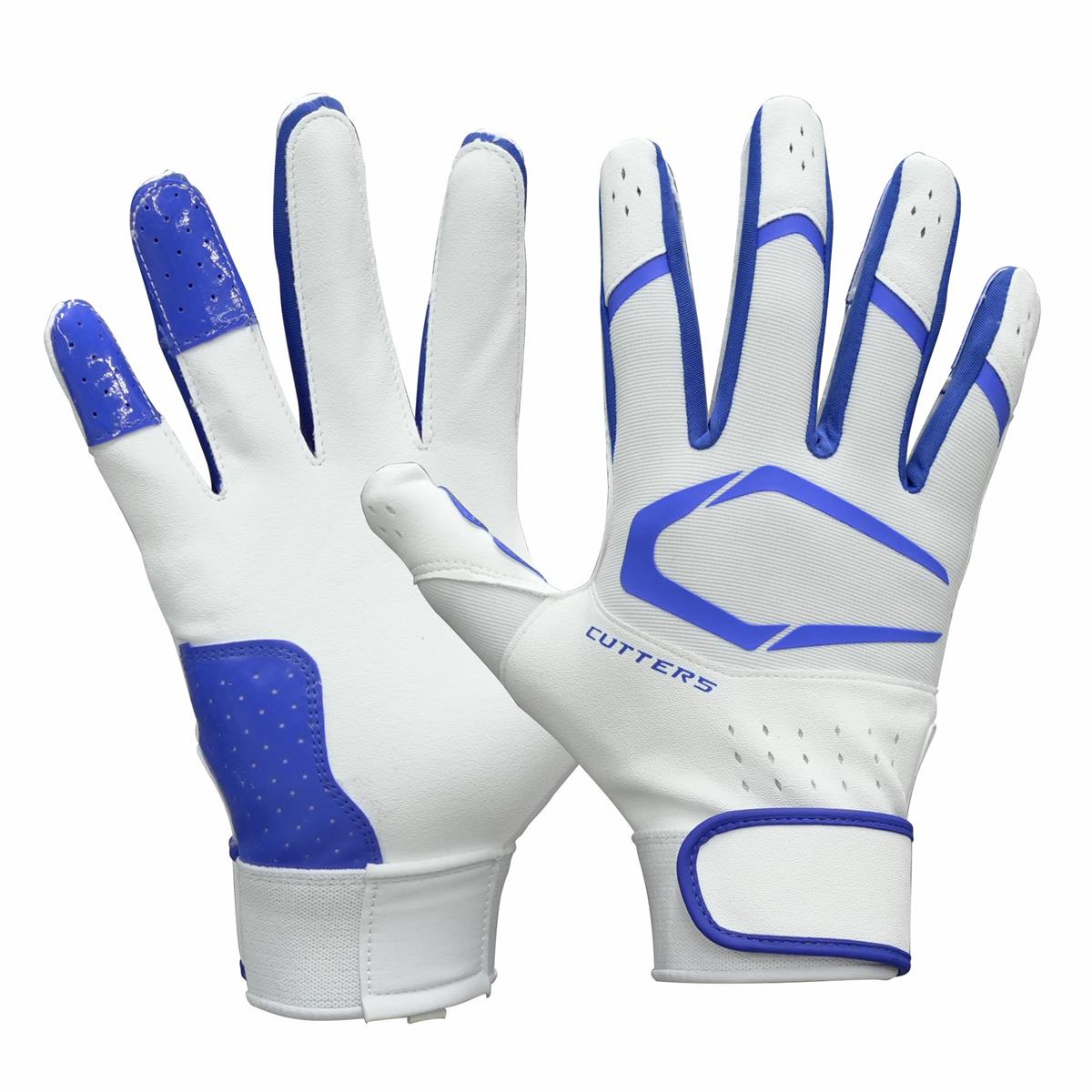 カッターズ (CUTTERS) バッティング グローブ 手袋 B353 プライムヒーロー3.0 両手用 野球 ソフトボール M ホワイト×ロイヤル