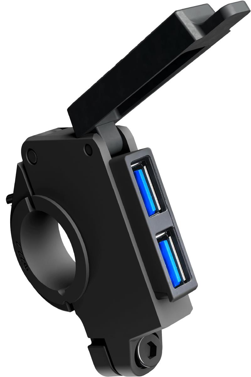 デイトナ(Daytona) バイク USB電源 防水 USB-A+USB-A QC3.0対応 急速充電 60W I Phone/Android対応 取付幅13mm リレー付き スレンダーUSB 2ポート 61511