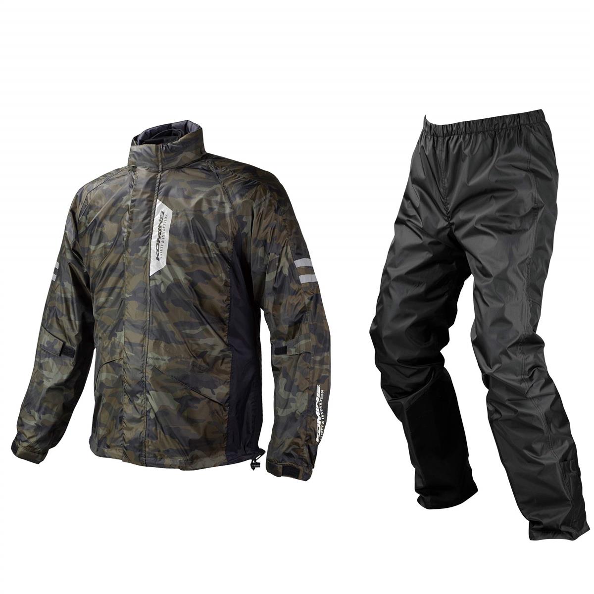 KOMINE バイク用 レインウエア ブレスターレインウェアフィアート RK-539 755 雨具 カッパ 防水 03-539 メンズ KOMINE Camo L
