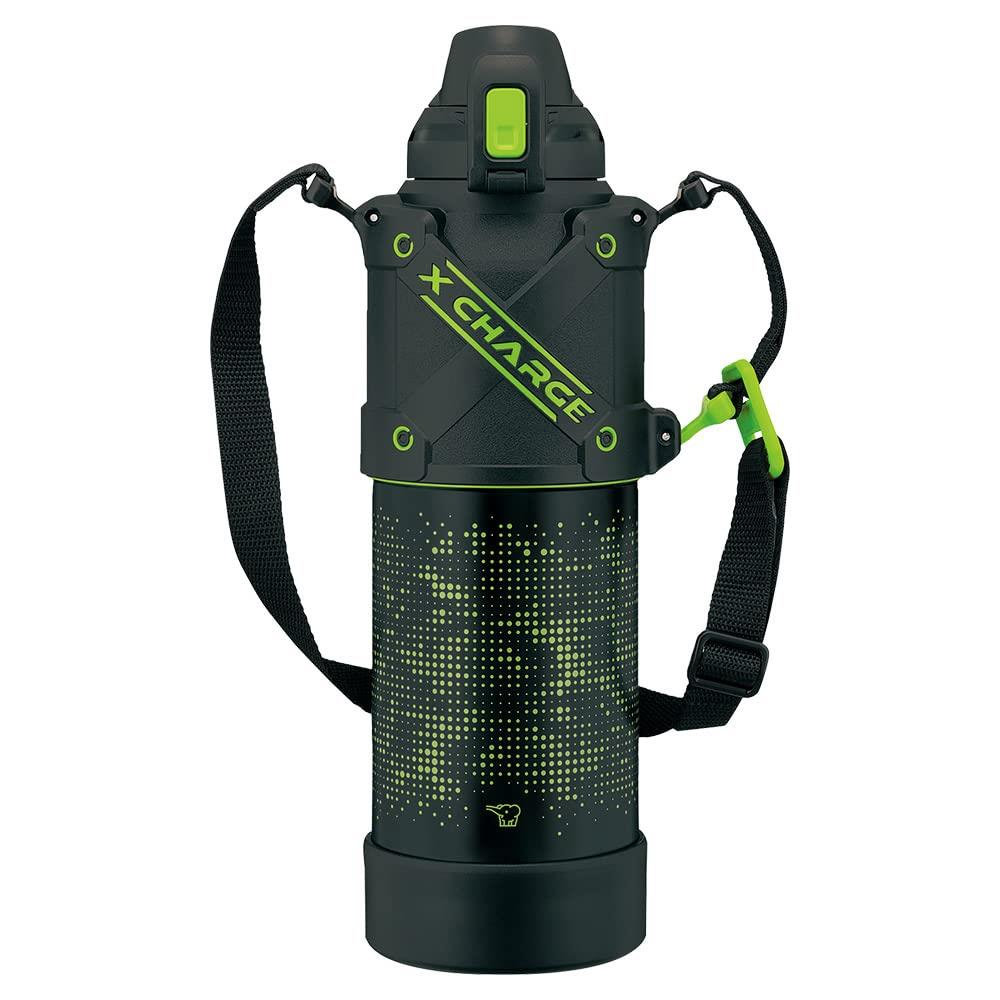 象印マホービン(ZOJIRUSHI) 吸い筒 シームレスせん 運動競技手合い 大電気容量 1.5L 直飲み ステンレスクールボトル 菩提樹黒いこと せんとパッキン交ぜ合わせる お取りつくろう飾り気の無い 洗う五線譜2点のみ SD-HA15-BG