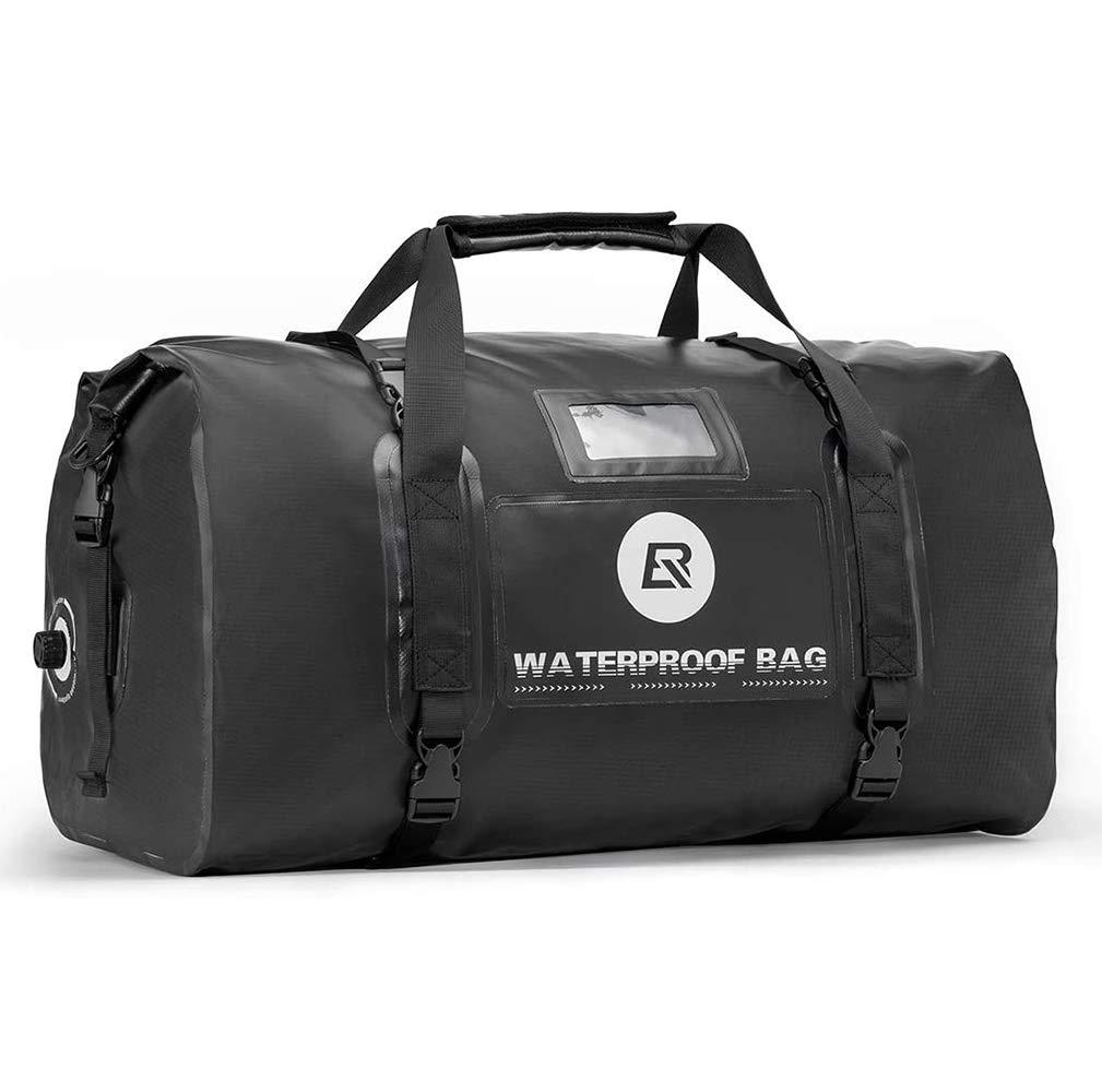ROCKBROSツーリングバッグ バイク用 防水 バイク シートバッグ キャリアバッグ 55L大容量 キャンプ アウトドア用 ショルダーストラップ付き 取付簡単 バイク用バッグ(ブラック)|YUZURIHAショップ 店