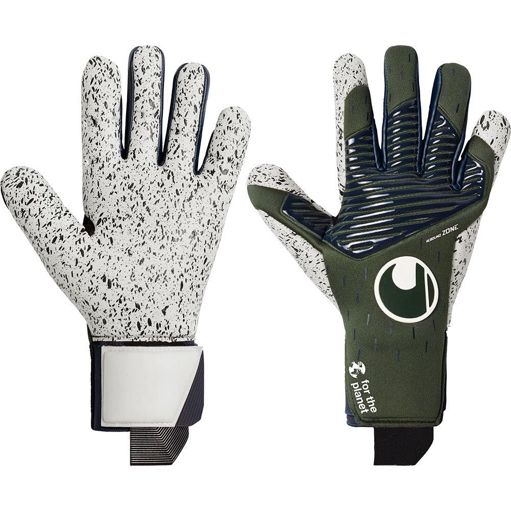 uhlsport (ウールシュポルト) 試合用 サッカー GK キーパーグローブ SC アース スーパーグリップ+ハーフネガティブ 1011261 012 7 ダークオリーブxネイビーxホワイト
