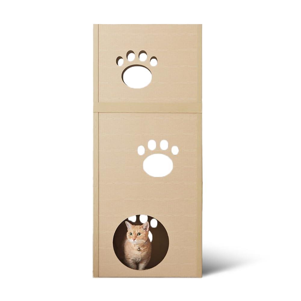 アイリスオーヤマ ねこねこタワー 3段 強化段ボール P-NT３