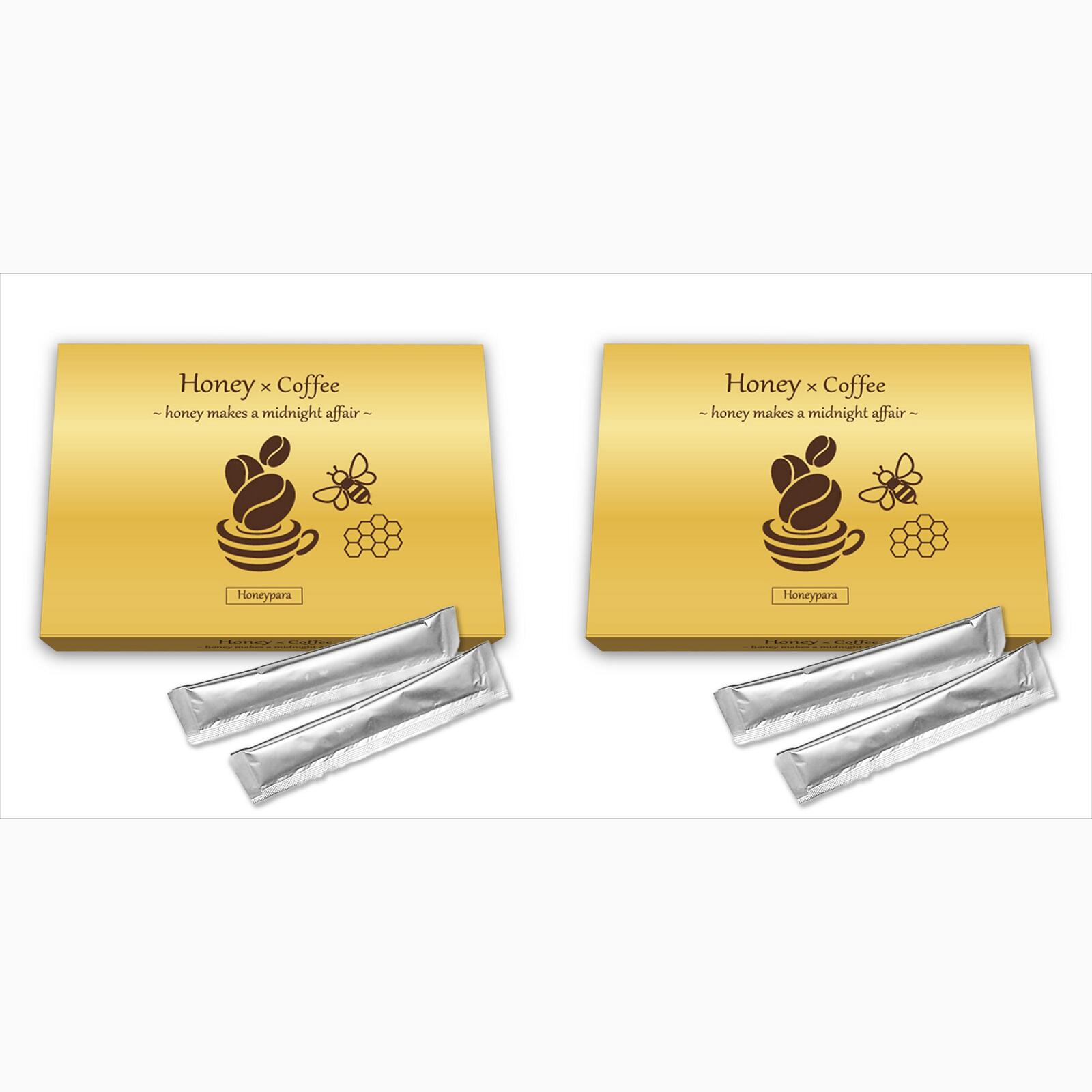【公式店】 2箱 マカ 高麗人参 ハチミツ コーヒー Honeypara ハニパラ 送料無料 日本製 ハニーコーヒー フレーバー 生コーヒー豆 厳選8成分 分包タイプ 10g×20本 ドリンク はちみつコーヒー 男性 女性 大人 毎日の習慣 国産 Honey & Coffee 蜂蜜