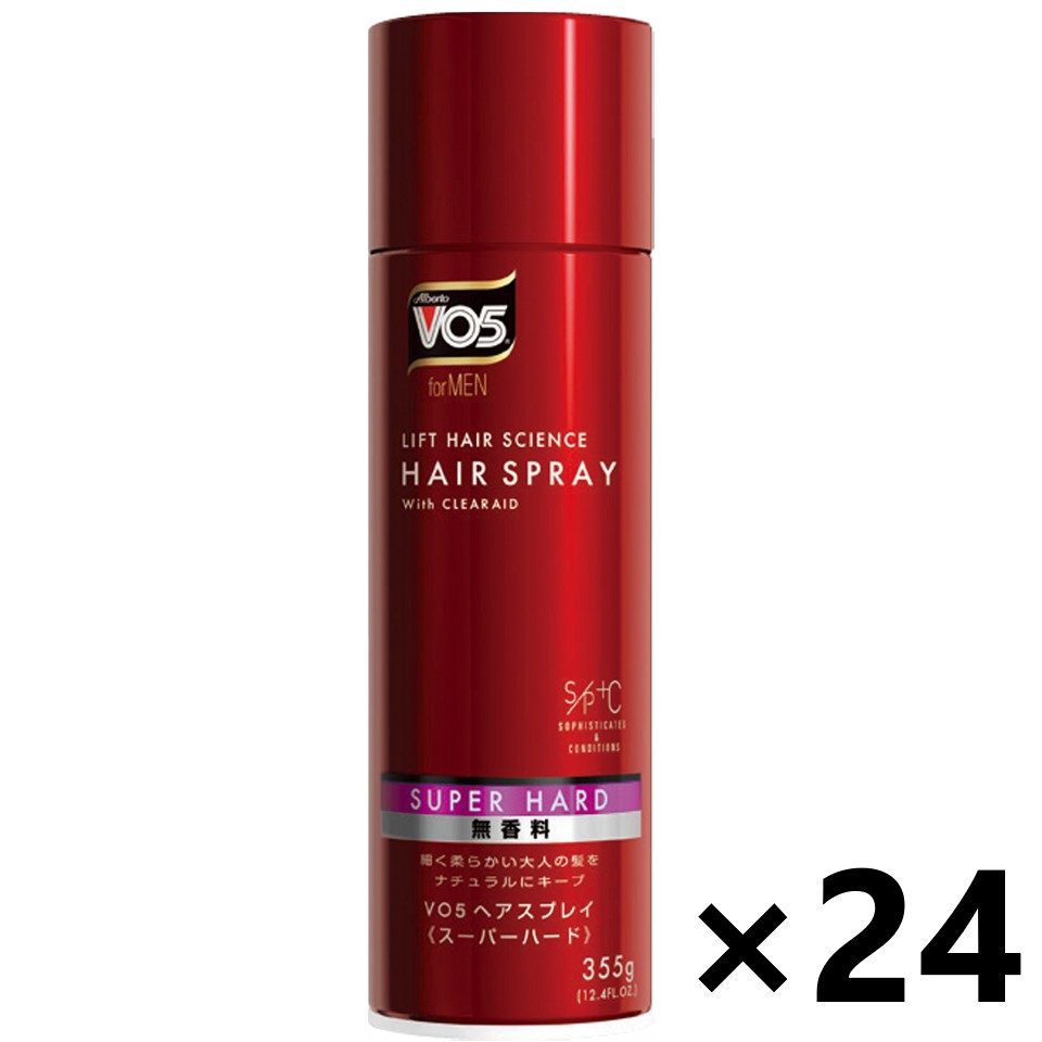 【送料無料】VO5 for MEN ヘアスプレイ スーパーハード 無香料 355gx24本 サンスター|ワイワイショップ店