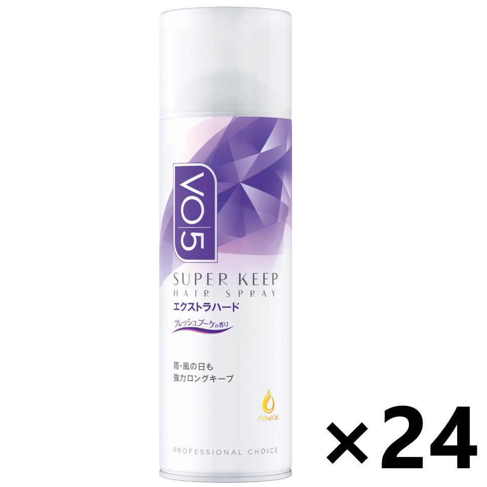 【送料無料】VO5 スーパーキープ ヘアスプレイ エクストラハード フレッシュブーケの香り 330gx24本 サンスター|ワイワイショップ店