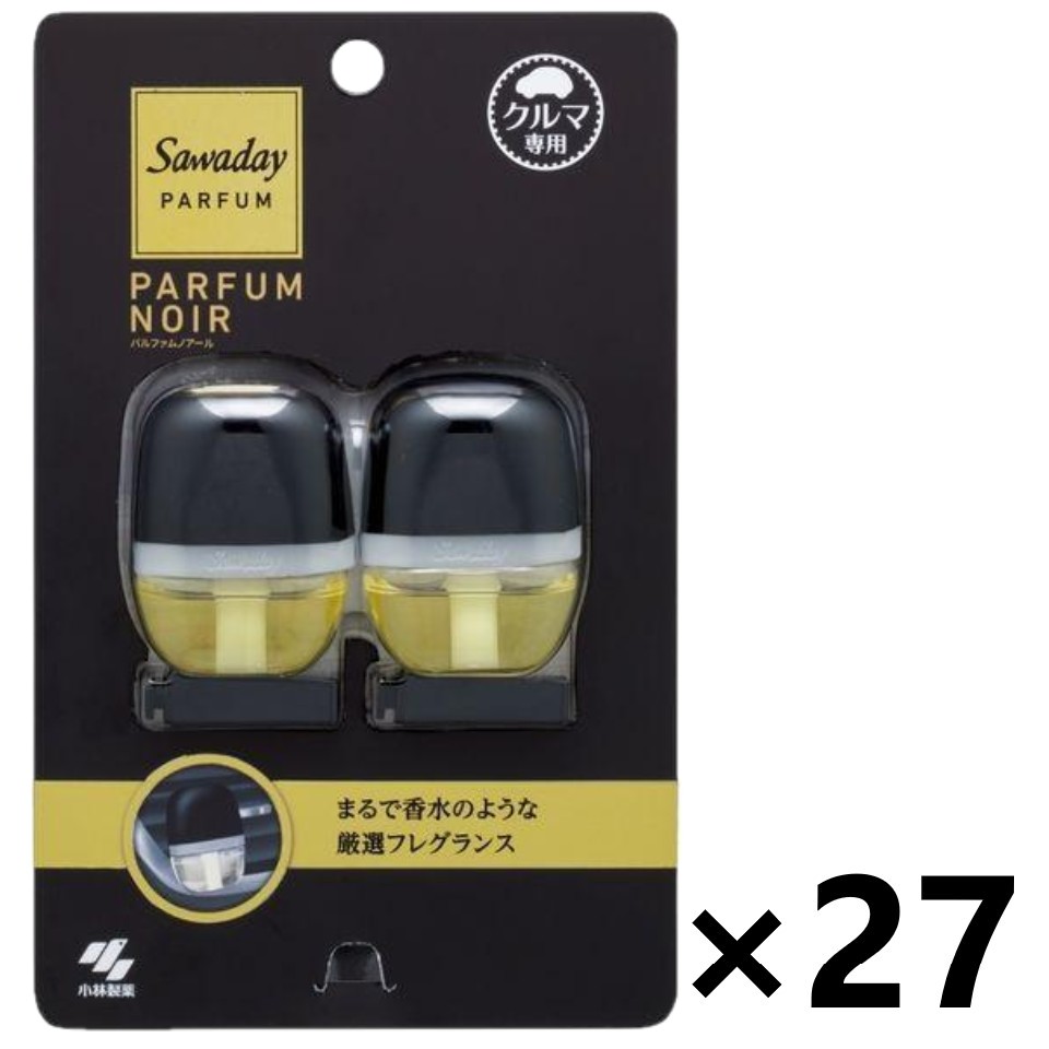 【送料無料】Sawaday(サワデー) クルマ専用クリップ パルファムノアール 2個パック 12mlx27個 小林製薬|ワイワイショップ店