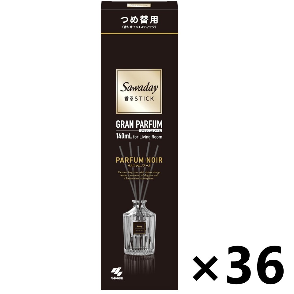 【送料無料】Sawaday(サワデー)香るStickグランパルファム パルファムノアール つめかえ用 140mlx36箱 小林製薬｜ワイワイショップ店