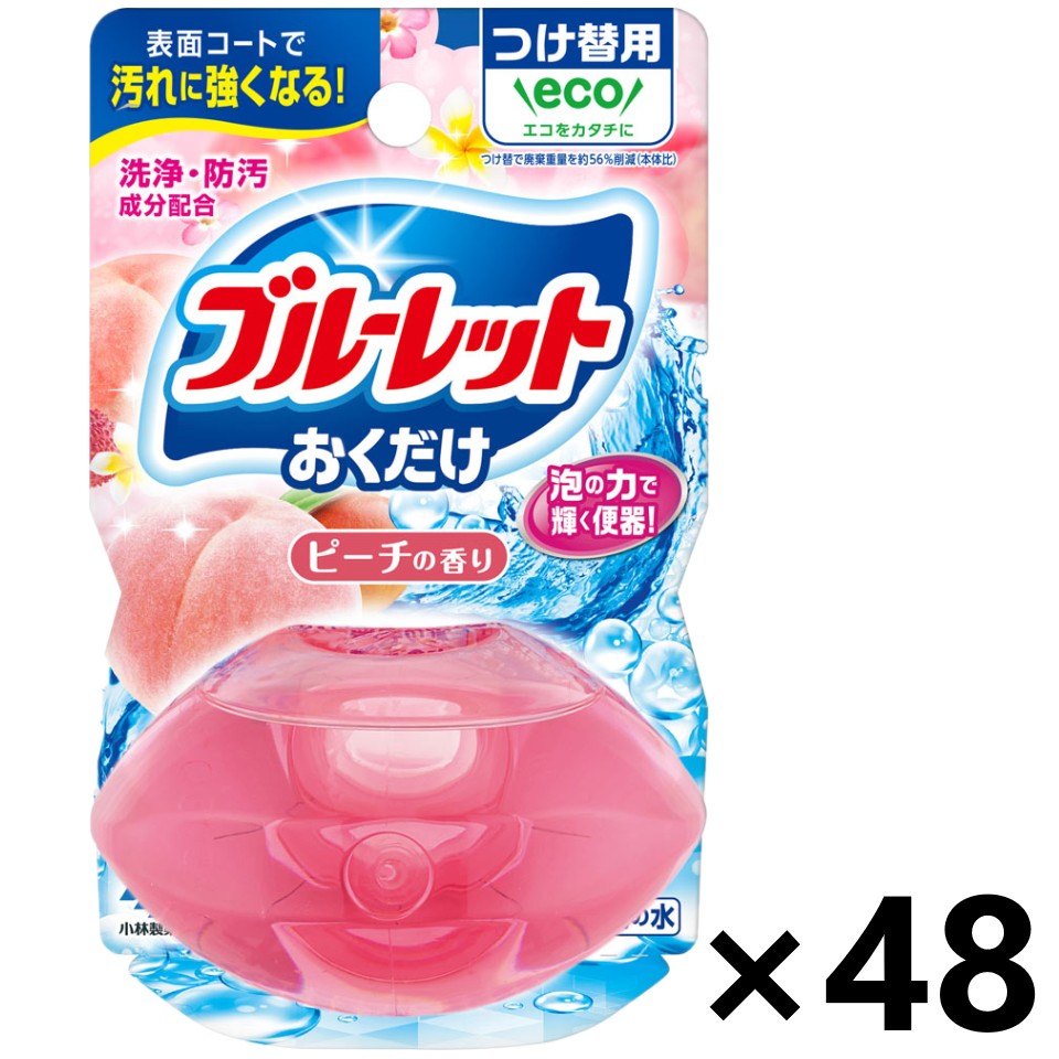 【送料無料】液体ブルーレットおくだけ ピーチの香り つけ替用 70mlx48個 小林製薬