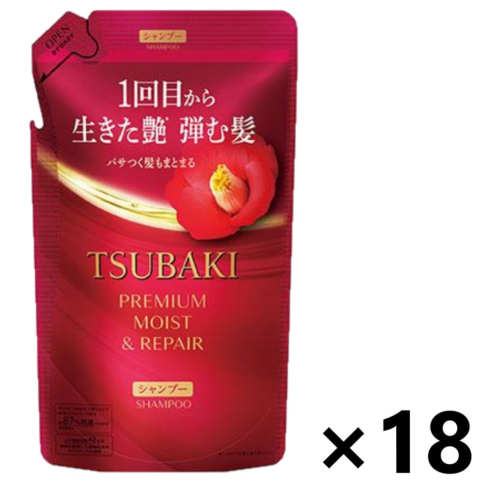 【送料無料】TUBAKI(ツバキ) プレミアムモイスト&リペア シャンプー 詰替用 300mlx18個 ファイントゥデイ｜ワイワイショップ店