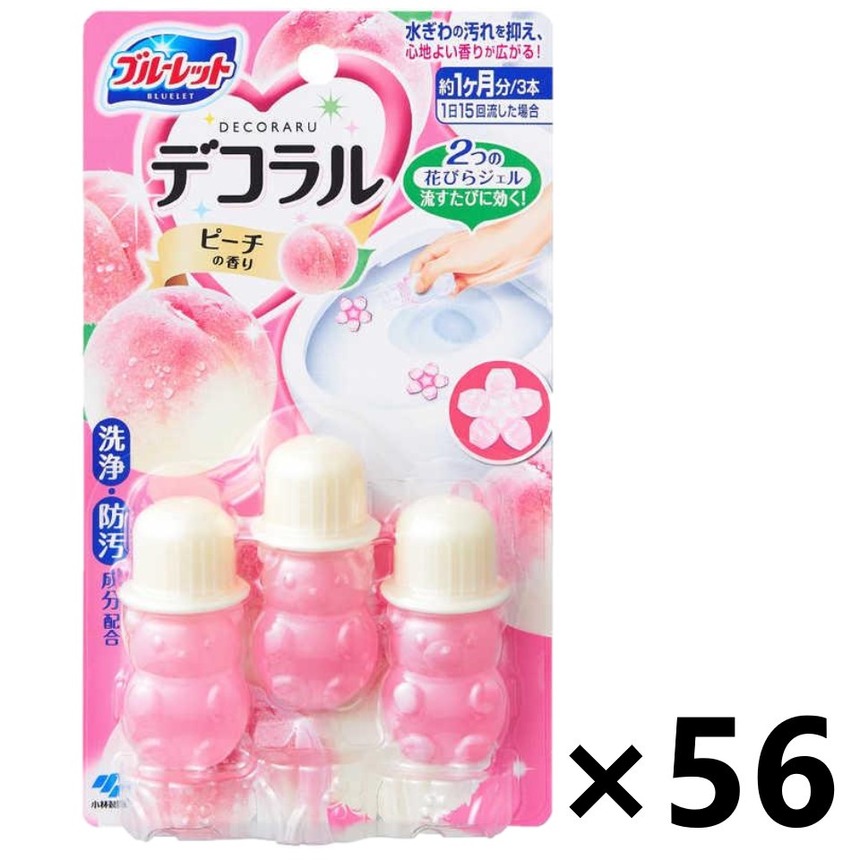 【貨物輸送無料】ブルーレットデコラル 桃の芳ばしさ (7.5gx3本)x56個 小林製薬 日用消耗品-日用品雑貨・文房具・手芸