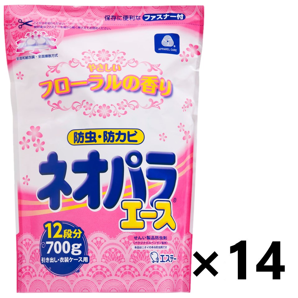 【送料無料】ネオパラエース 引き出し・衣装ケース用やさしいフローラルの香り 700gx14個 エステー