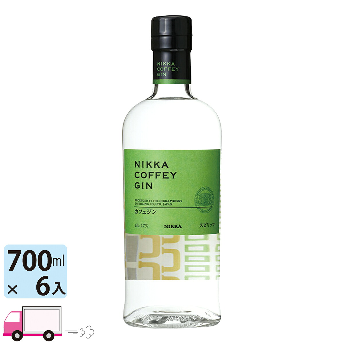 【送料無料※一部地域除く】 ニッカ カフェジン 47% 700ml 6本｜わいわい卓杯便