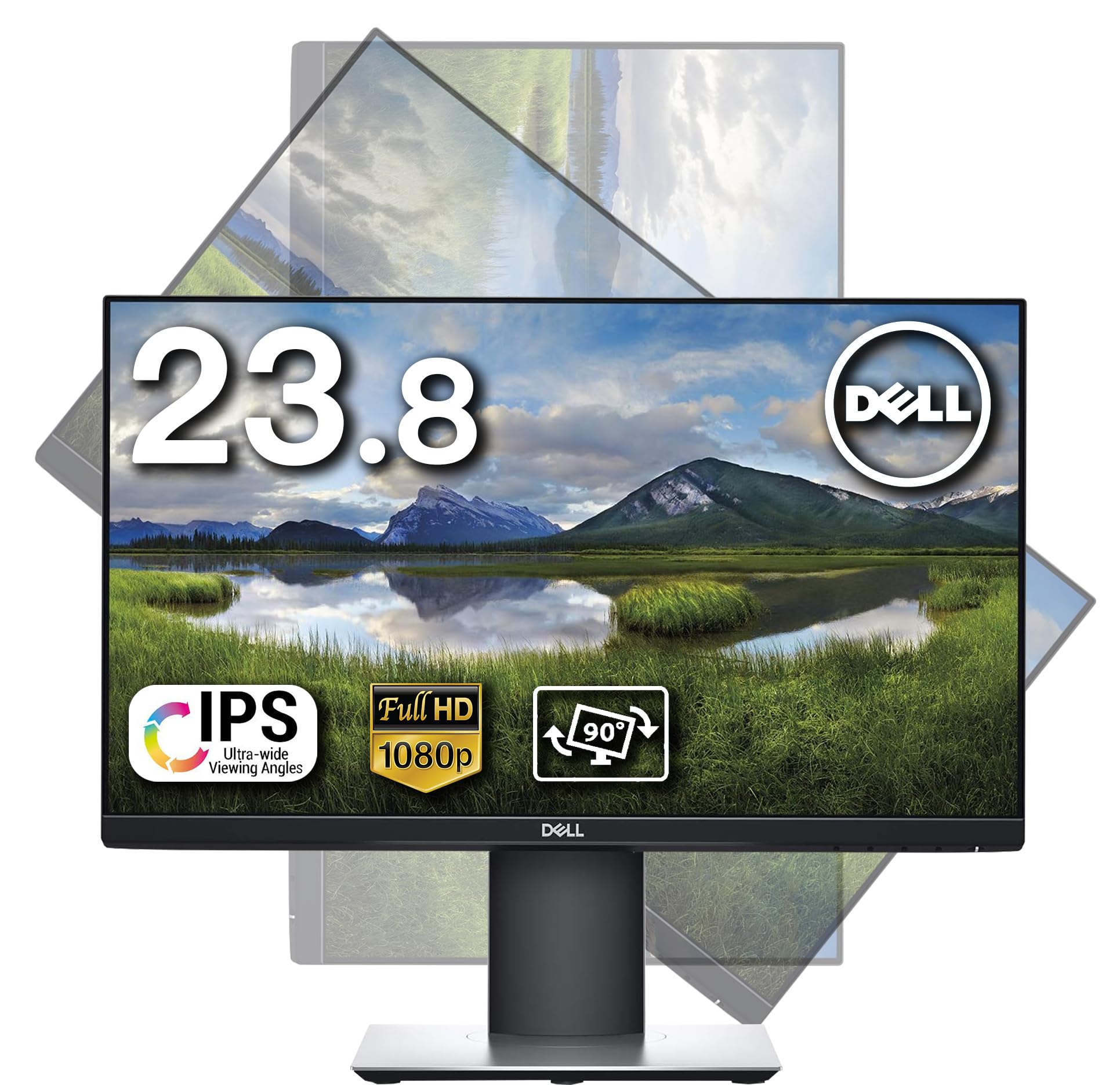 【中古良品】【楽になること引き受ける】DELL P2419H 23.8in液晶管する  IPS HDMI / Displayport / D-subインプット