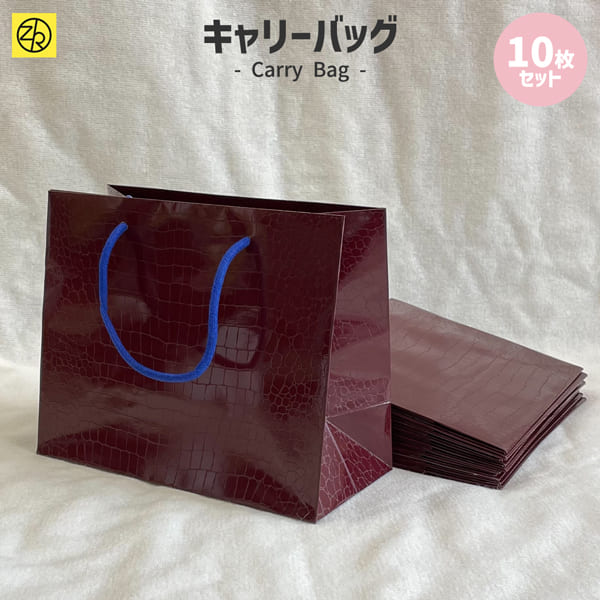 楽天市場】ペーパーバッグM ライトブルー 10枚セット 22-619 キャリー