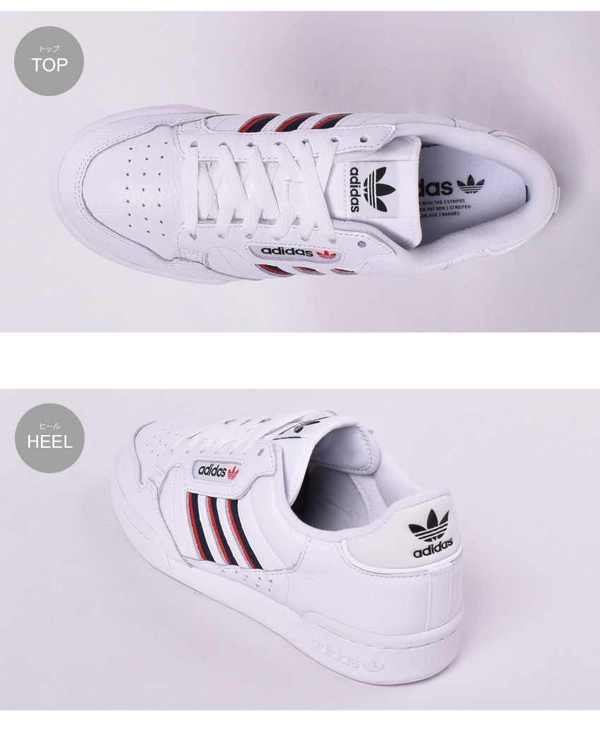 新版 楽天市場 500円引きクーポン 対象 アディダス オリジナルス コンチネンタル 80 ストライプス Adidas Originals スニーカー メンズ ホワイト 白 ネイビー Continental 80 Stripes Fx5090 靴 シューズ 通勤 通学 ローカット おしゃれ ブランド カジュアル ロゴ