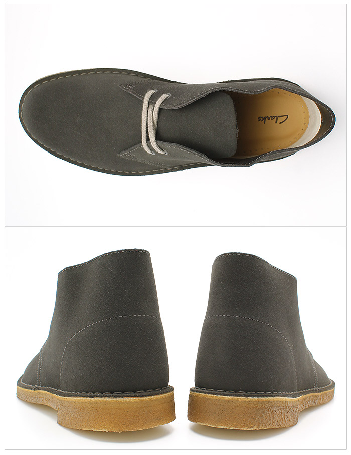 clarks desert boot dark grey
