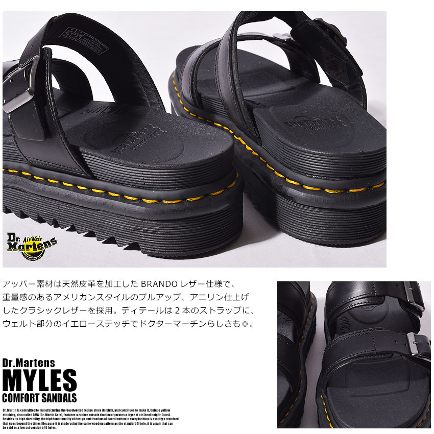 楽天市場 ドクターマーチン サンダル 厚底 レザー Dr Martens レディース メンズ スライドサンダル マイルス スポサン おしゃれ カジュアル 人気 Myles Slide Sandal Z Craft