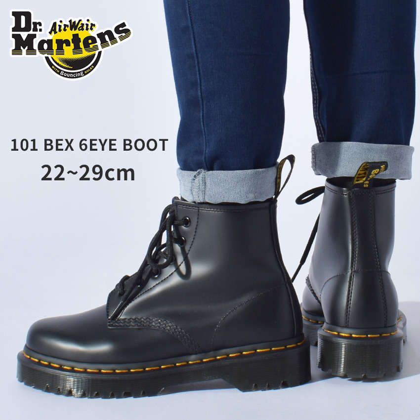 楽天市場 ドクターマーチン 101 ベックス 6ホール ブーツ Dr Martens Bex 6eyeboot メンズ レディース 厚底 ミドル丈 ショートブーツ レザー 本革 ブラック 黒 ブランド カジュアル レースアップ おしゃれ 人気 Z Craft