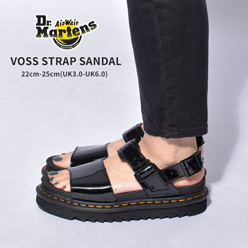 楽天市場 ドクターマーチン ヴォス ストラップサンダル Dr Martens サンダル レディース ブラック 黒 Voss Strap Sandal ベルト ストラップ カジュアル シンプル おしゃれ 軽量 エナメル 厚底 本革 天然皮革 レザー Z Craft