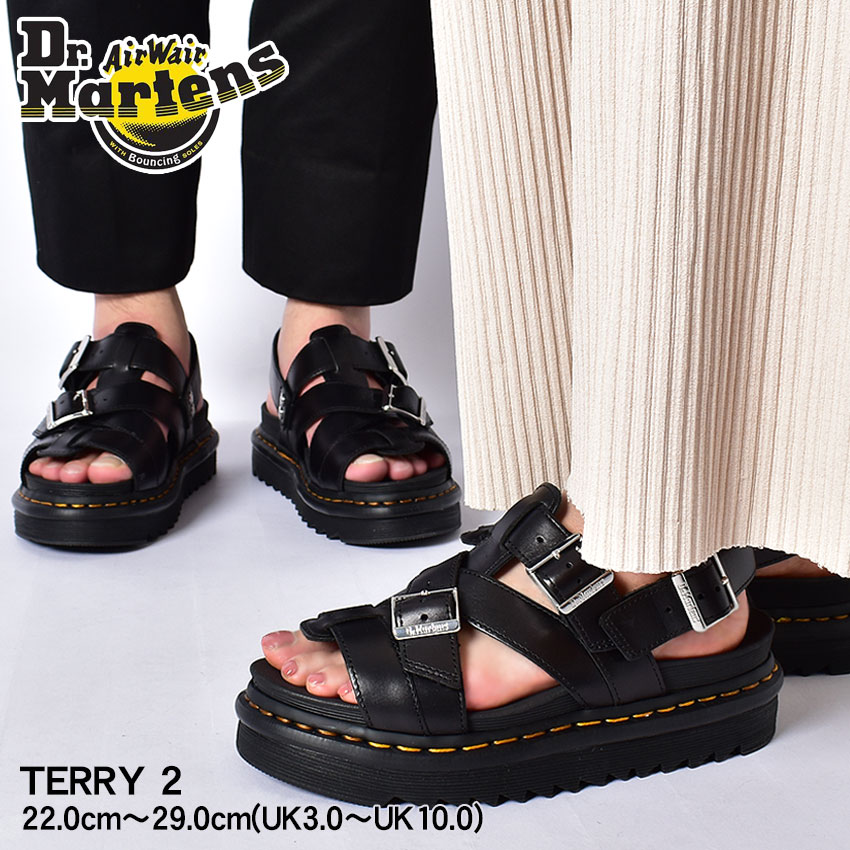 ドクターマーチン テリー 2 Dr Martens サンダル メンズ レディース ニグロ 兇漢 Terry 2 上滑りサンダル 履き物 シューズ ベルト ショルダーストラップ カジュアル 簡単 着飾る 流行 厚底 ブランド 貨物輸送無料 ドクターマーチン サンダル Chelseafilm Org