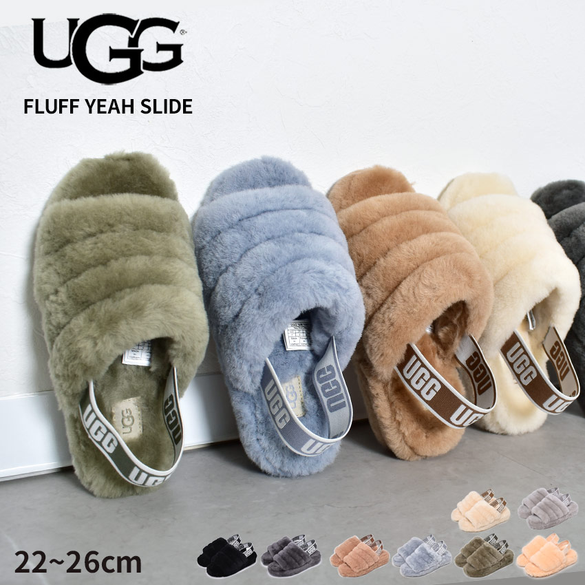 アグ フラッフイヤースライド UGG サンダル レディース シープスキン 