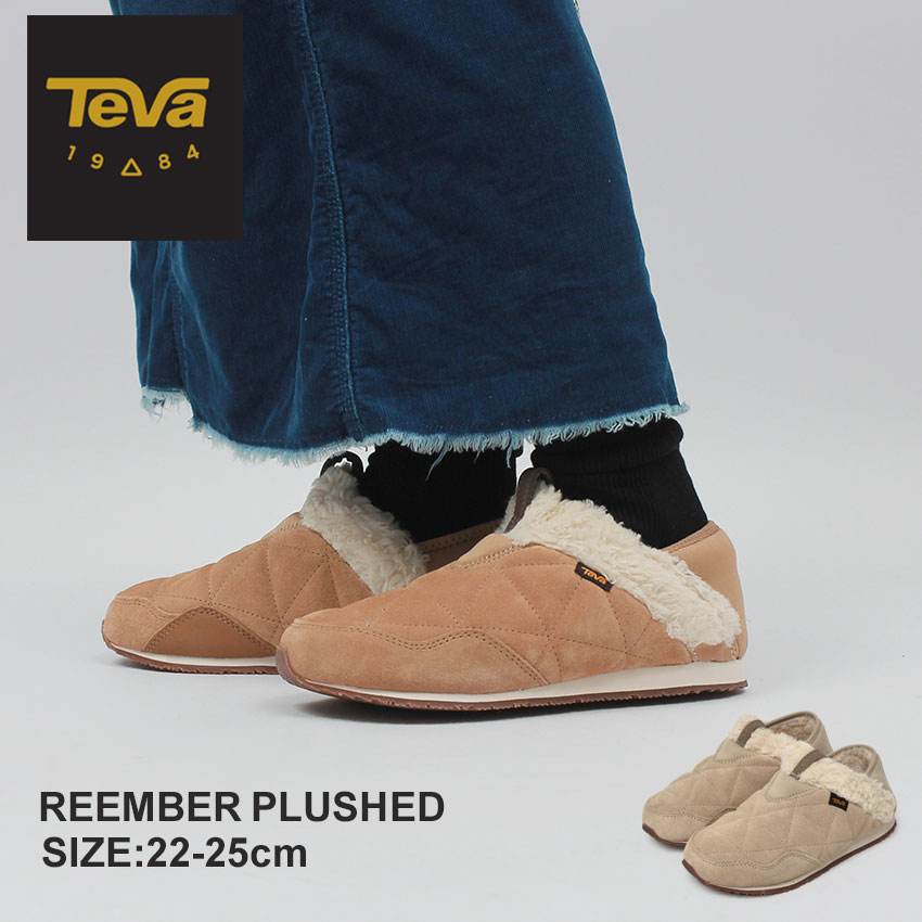 TEVA テバ リエンバー プラッシュド スリッポン レディース グレー ベージュ ブラウン REEMBER PLUSHED 1129600 スリップオン モックシューズ スニーカー ブランド おしゃれ カジュアル アウトドア キャンプ レジャー ふかふか ムートン|slz|