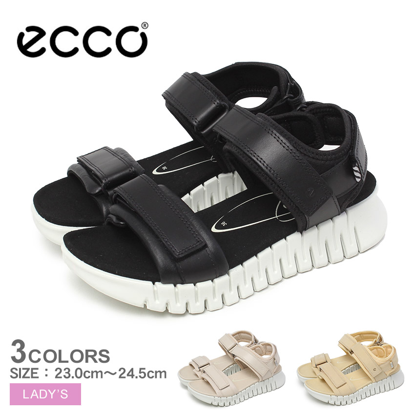 ほぼ未使用　eccoエコー　ストラップ　サンダル　黒　24.5 厚底 ほぼ未使用 eccoエコー ストラップ サンダル 黒 24.5 厚底