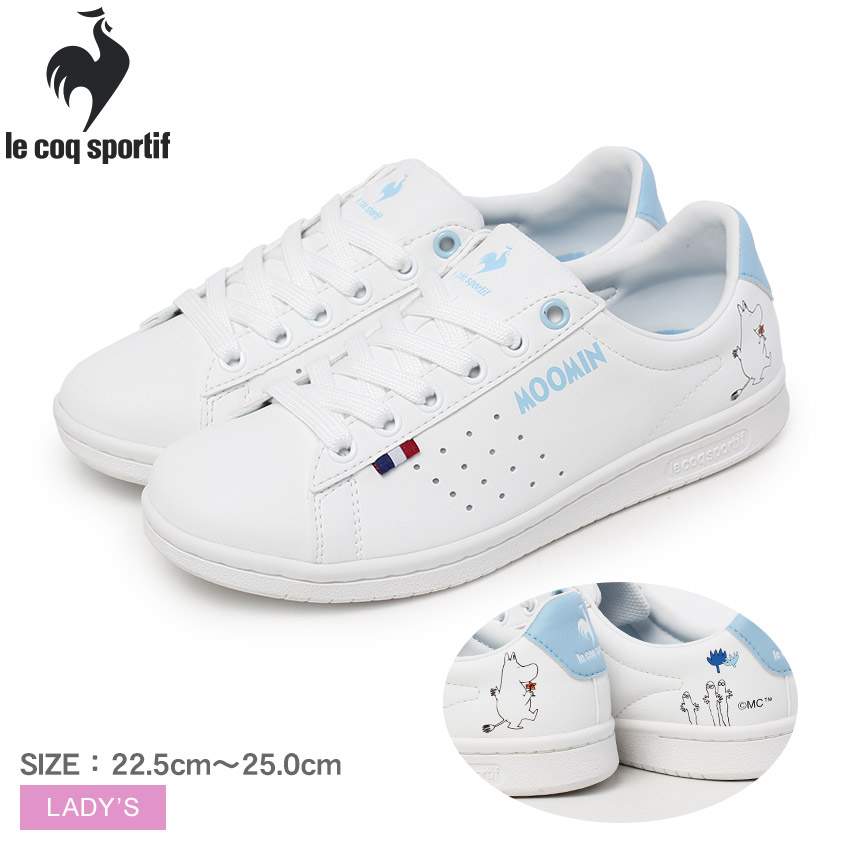 ルコックスポルティフ ラ ローラン SL MM LE COQ SPORTIF スニーカー レディース ホワイト 白 LU5SSN27LZ ムーミン コラボ ニョロニョロ ムーミンシリーズ 靴 シューズ ローカット 2E相当 軽量 軽い 通勤 通学 消臭 ブランド カジュアル画像