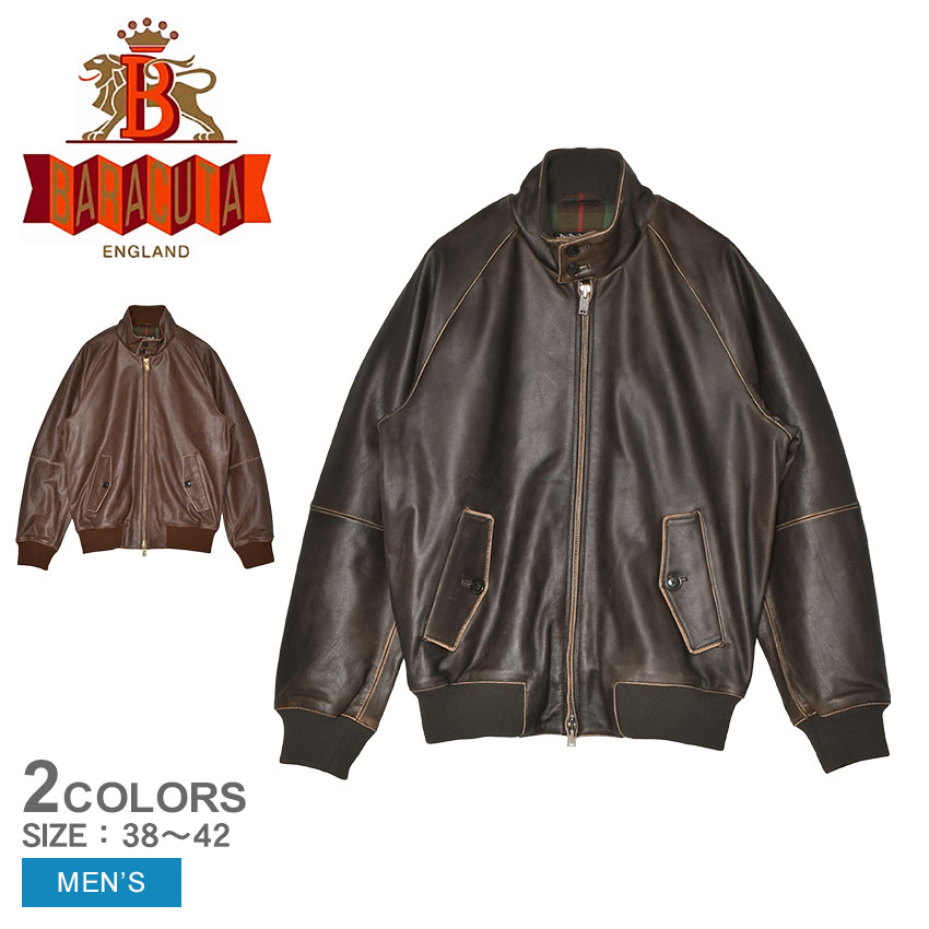 【残りわずか！】バラクータ ブルゾン BARACUTA LEATHER G9 メンズ ブラック 黒 ブラウン 茶 BRCPS1127 アウター ジャケット レザージャケット カウレザー 本革 上着 長袖 防寒 ウエア ブランド タータンチェック カジュアル トラッド シンプル おしゃれ