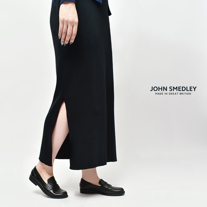 ジョンスメドレー スカート JOHN SMEDLEY NUALA レディース ブラック 黒 ウェア ボトムス ロングスカート スリット ロング丈 ブランド おしゃれ ハイゲージ 伸縮性 春秋 きれいめ 上質素材 上品 シンプルデザイン ベーシック エレガント ニットボトム|slz|