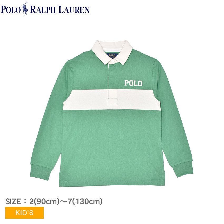 ポロ ラルフ ローレン 長袖Tシャツ POLO RALPH LAUREN ロゴアップリケド コットン ジャージー ラグビー シャツ キッズ グリーン 緑 RL LS HJERSEY POLO LOGO GRA RUGBY 322971291 ウエア トップス ロンT プリント カジュアル アウトドア|slz|