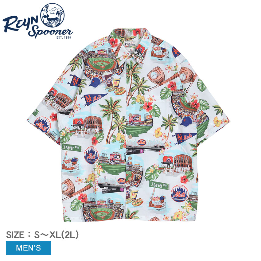 レインスプーナー アロハシャツ REYNSPOONER ニューヨーク メッツ シーニック メンズ マルチカラー マルチ NEW YORK METS SCENIC M634012124 トップス シャツ 半袖シャツ MLB メジャーリーグベースボール コラボ ニューヨーク・メッツ 半袖|slz|