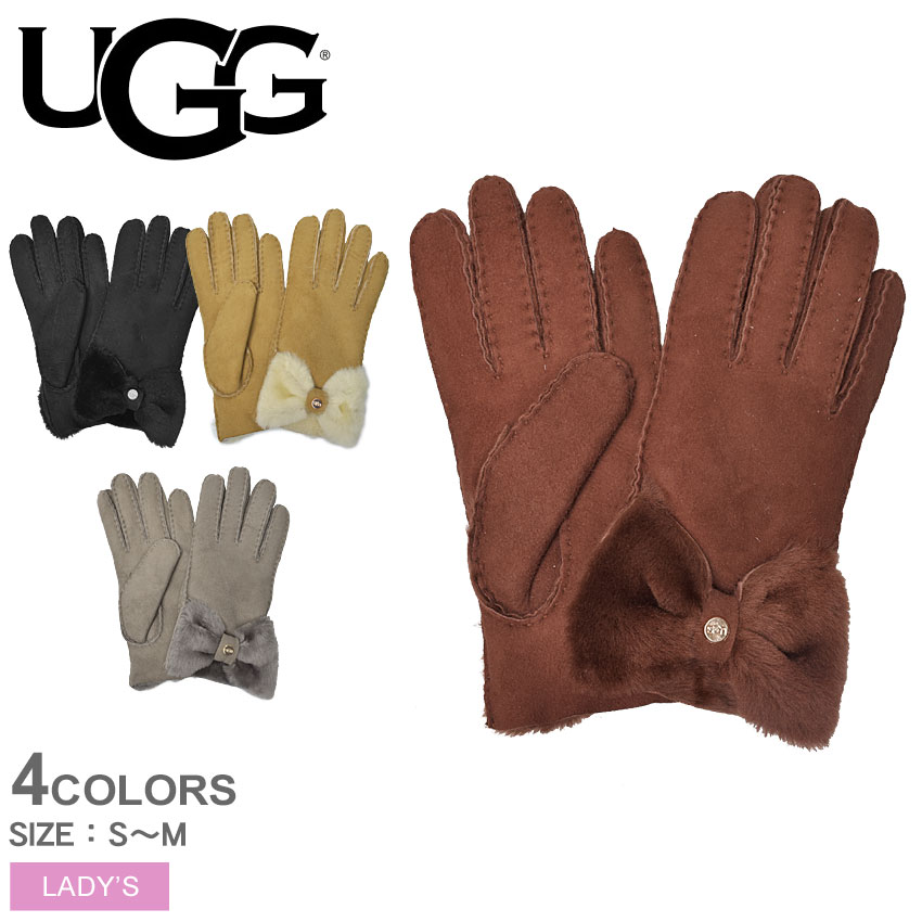 楽天カード分割 メール便可 Ugg アグ 手袋 ボウ ショーティ グローブ Bow Shorty Glove レディース 黒 ブラック ブラウン グレー 革小物 レザー 防寒 リボン シープスキン 撥水 おしゃれ 誕生日 プレゼント ギフト 手数料安い Ihmc21 Com